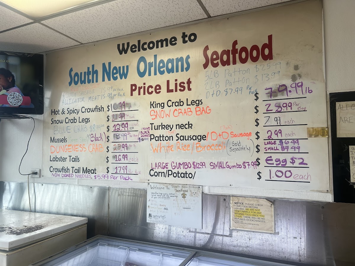South New Orleans Seafood Inc Menu - Image 2