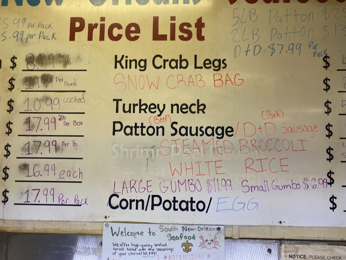 South New Orleans Seafood Inc Menu - Image 3